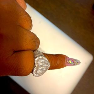 925 Sterling Silver Heart with Pave stones
